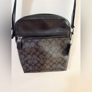 Coach gray and black signature crossbody.